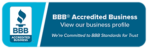 Better Business Bureau accredited business badge indicating commitment to BBB standards of trust.